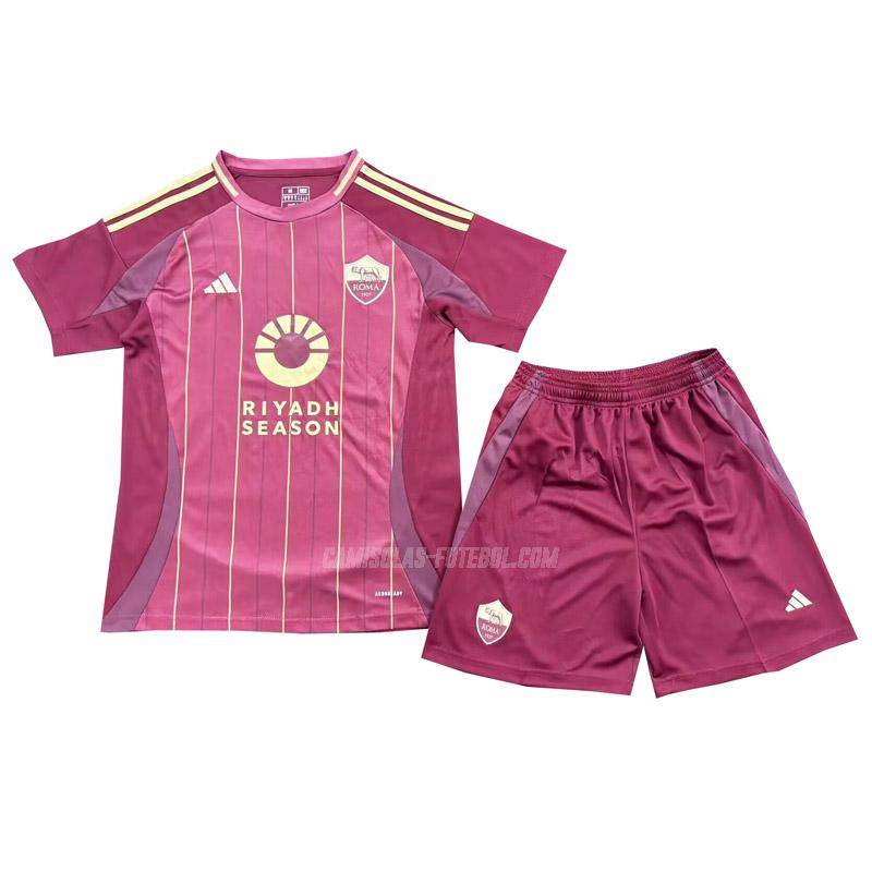 adidas camisola as roma crianças equipamento principal 2024-25