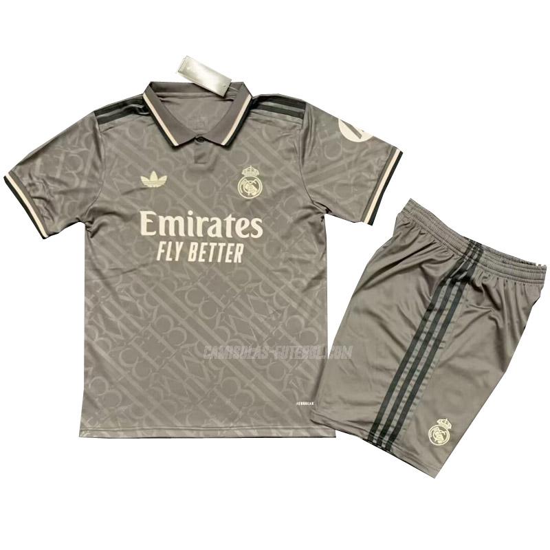 adidas camisola real madrid crianças equipamento alternativo 2024-25