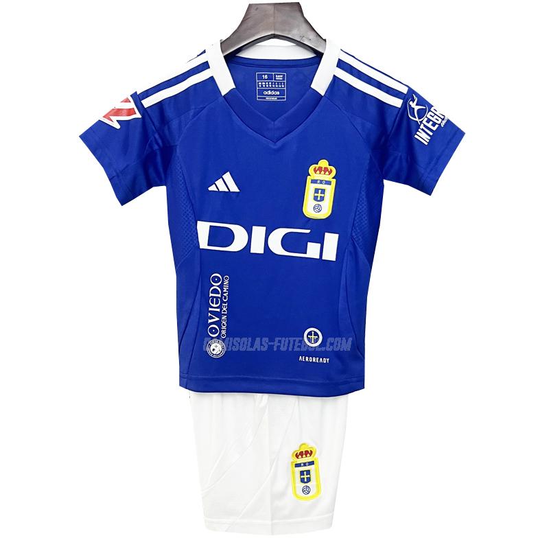 adidas camisola real oviedo crianças equipamento principal 2024-25