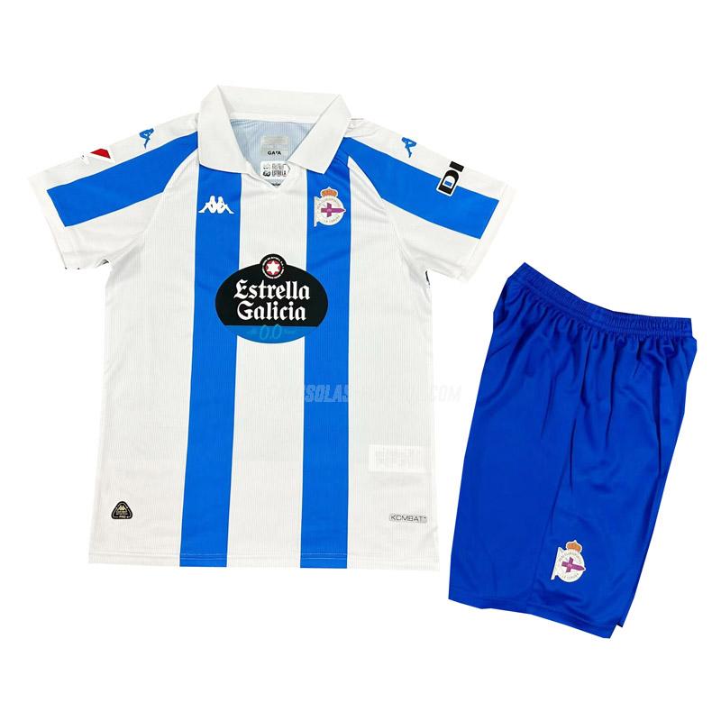 kappa camisola deportivo la coruña crianças equipamento principal 2024-25