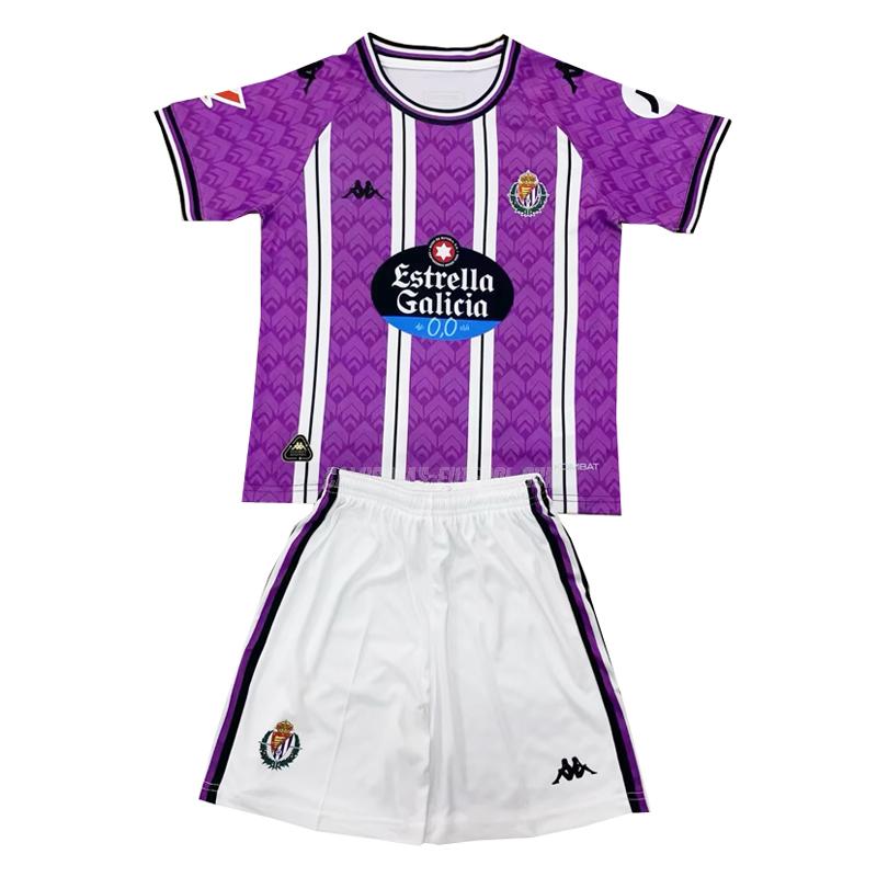 kappa camisola real valladolid crianças equipamento principal 2024-25