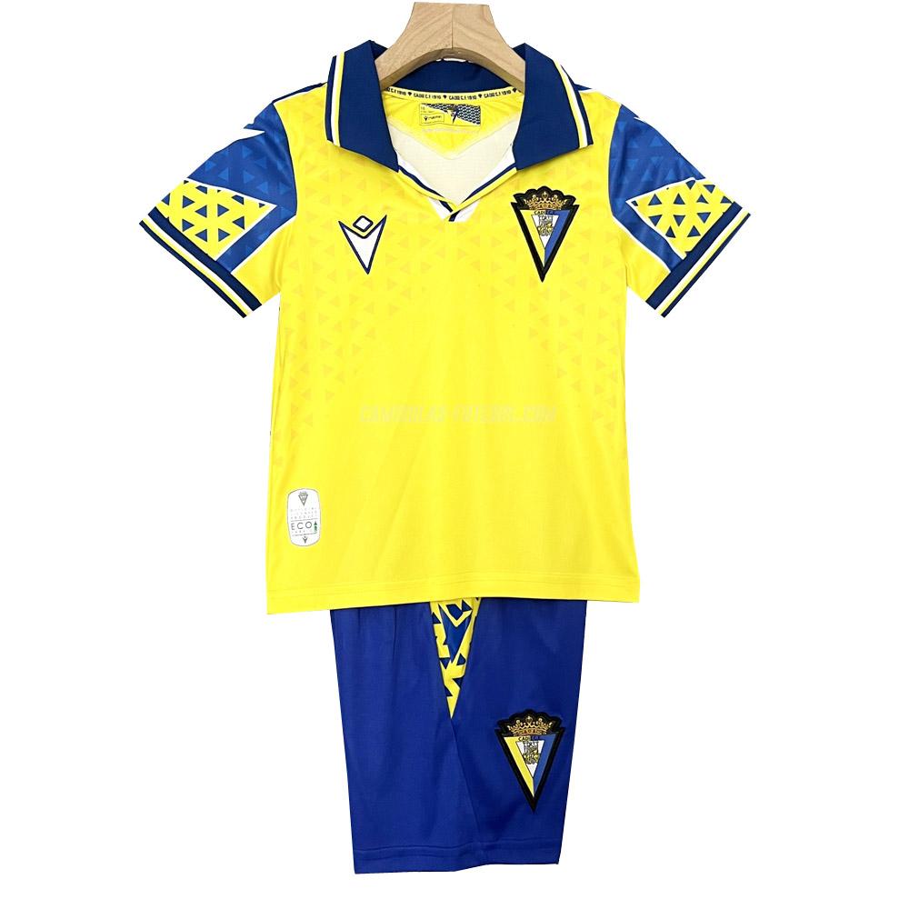 macron camisola cádiz cf crianças equipamento principal 2024-25