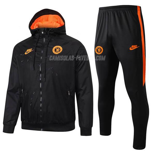 nike casaco windrunner chelsea preto laranja 2019-2020