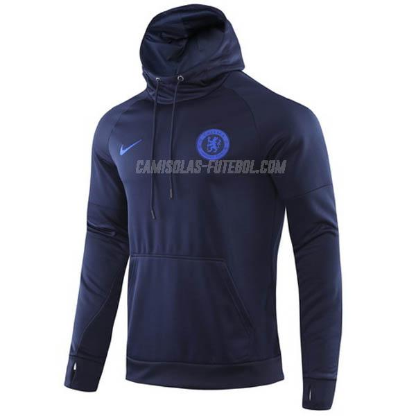 nike sweatshirt com carapuço chelsea azul escuro 2019-2020