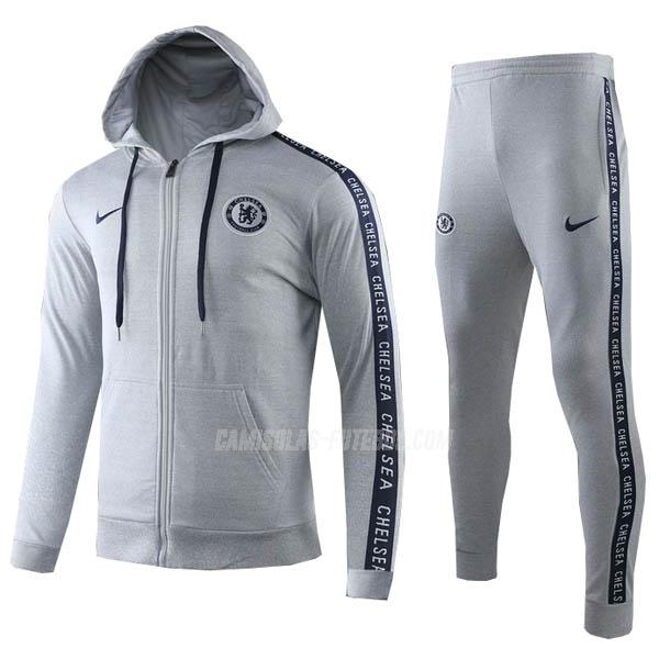 nike sweatshirt com carapuço chelsea cinzento 2019-2020