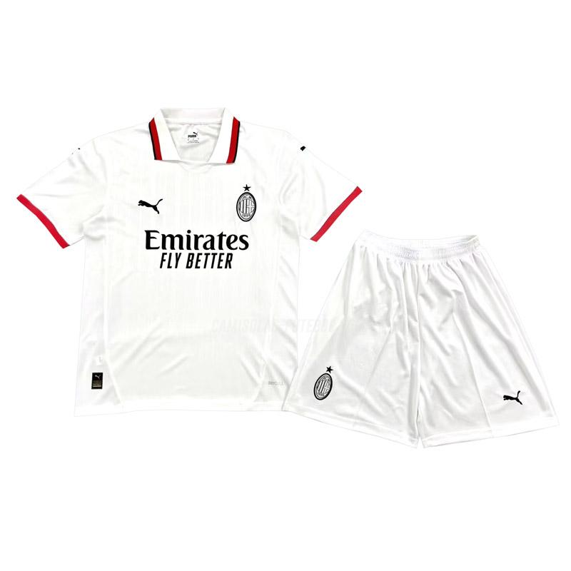 puma camisola ac milán crianças equipamento suplente 2024-25